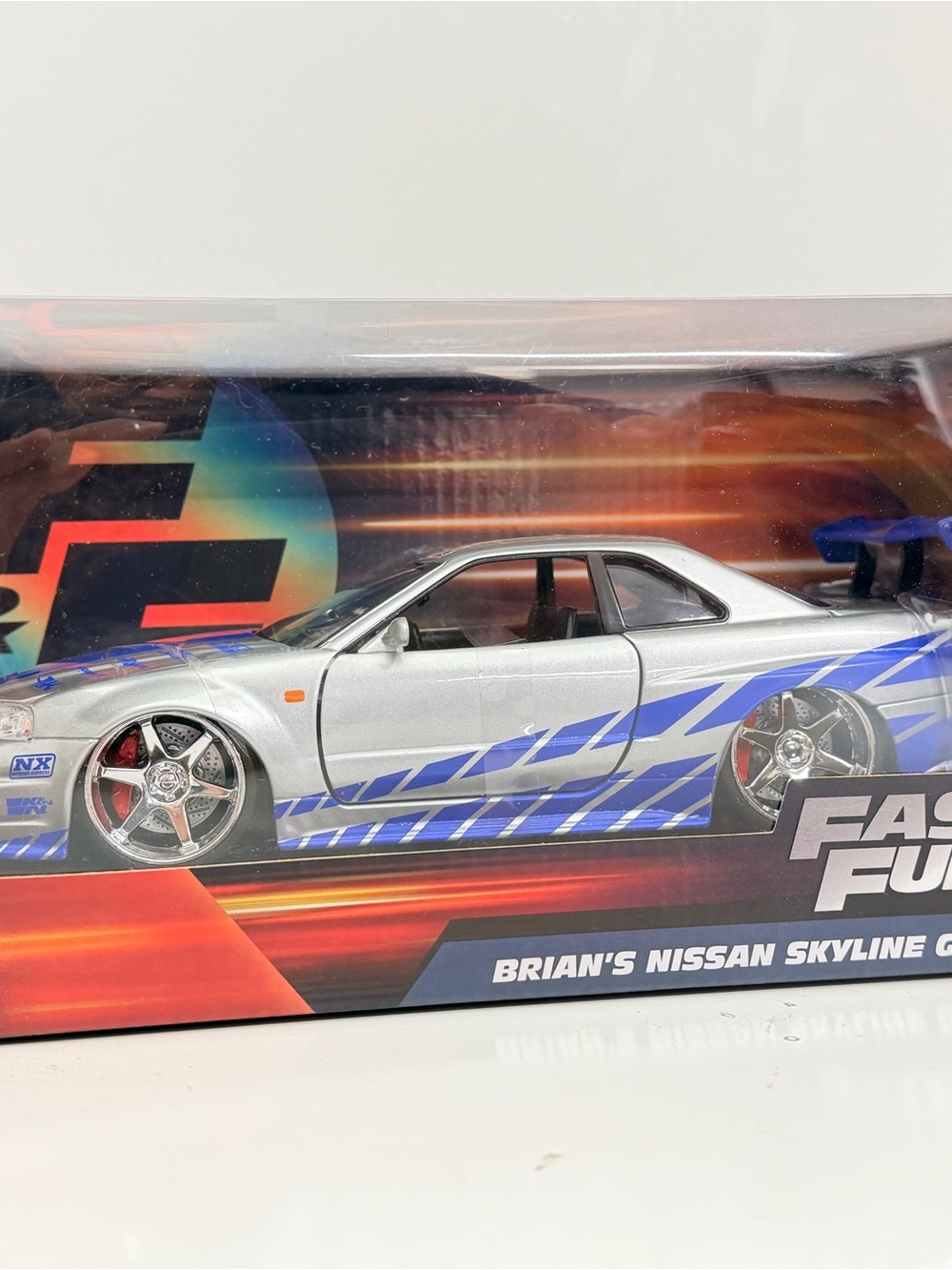 Jada Fast & Furious Brian's Nissan Skyline GT-R Toy Car - Silver & Blue